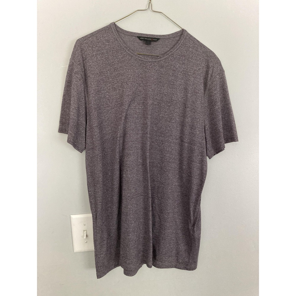 John Varvatos U.S.A. Shirt Mens L Gray Heathered Crewneck Modal Poly Tee Jersey
